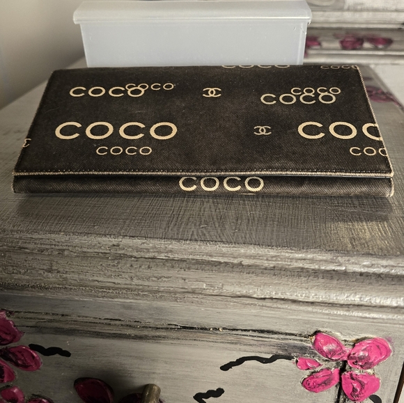 CHANEL Rare Vintage Long Coco Wallet. Canvas. Brown.VGUC - Picture 5 of 13